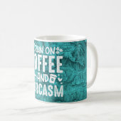 Koffee Sarcasm Topographic Map Blue Koffiemok (Voorkant rechts)