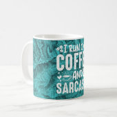 Koffee Sarcasm Topographic Map Blue Koffiemok (Voorkant links)