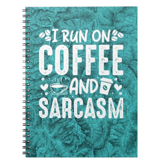 Koffee Sarcasm Topographic Map Blue Notitieboek (Voorkant)