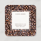 Koffee Shop Barista Vierkante Visitekaartje (Achterkant)