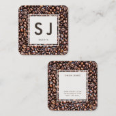 Koffee Shop Barista Vierkante Visitekaartje (Voorkant / Achterkant)