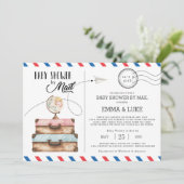 koffer Baby shower per post Lange afstand Kaart (Staand voorkant)