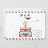 koffer Baby shower per post Lange afstand Kaart (Achterkant)