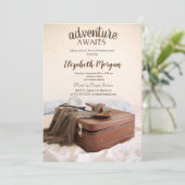 Koffer Hoed Lippenstift Pensioenfeestje Kaart (Staand voorkant)