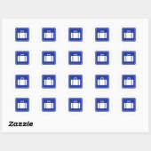 Koffer icoon ronde sticker (Vel)