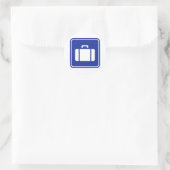 Koffer icoon ronde sticker (Tas)