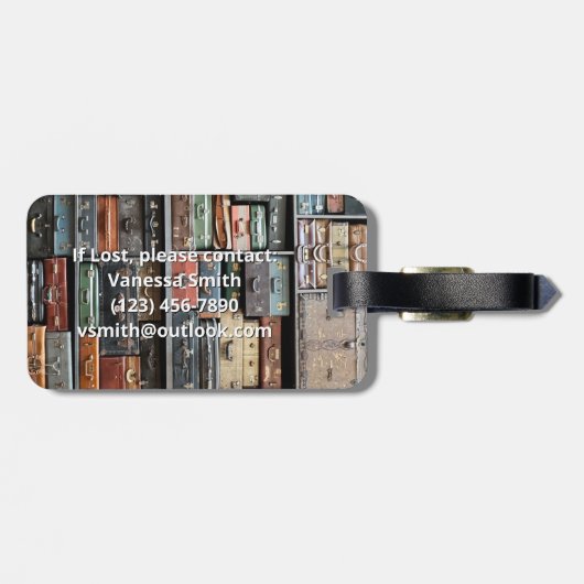  koffer Reizen Wanderlust Foto Stijlvol Bagagelabel (Achterkant horizontaal)