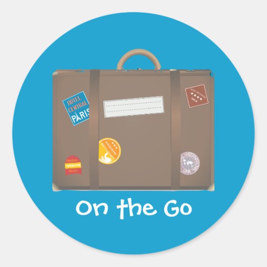 Koffer sjabloon ronde sticker (Voorkant)