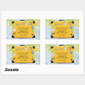 Koffer Wereldreizen Thema Bar Bat Mitswa
 Rechthoekige Sticker (Vel)