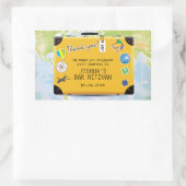 Koffer Wereldreizen Thema Bar Bat Mitswa
 Rechthoekige Sticker (Tas)