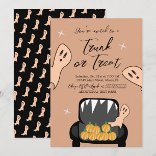 Kofferbak een Treat Halloween Geest Uitnodiging