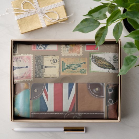 kofferfronten en reis stickers tissuepapier (Geschenk)