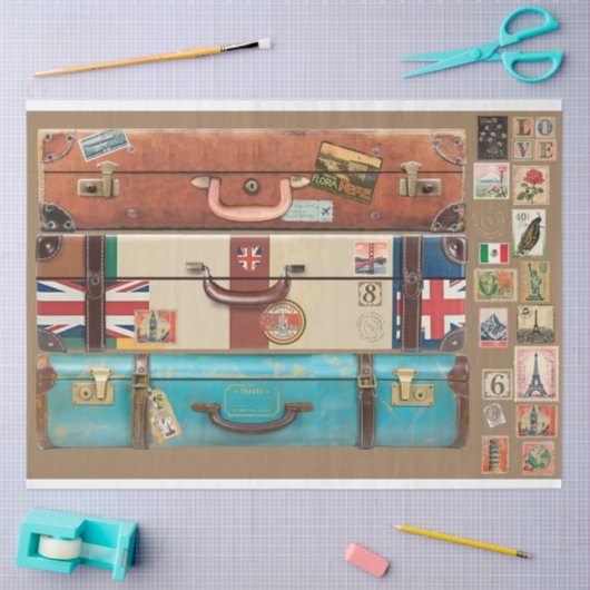 kofferfronten en reis stickers tissuepapier (Craft)