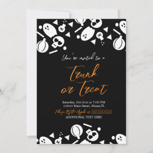 Koffers een Behandeling Halloween Geest Sprinkels Kaart