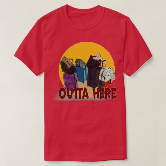 Koffers hier verpakt t-shirt (Design voorkant)