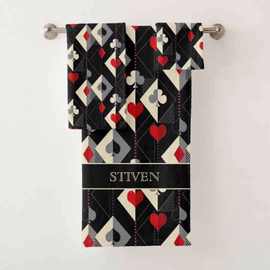 Koffers van speelkaarten in poker. bad handdoek (Insitu)