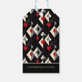 Koffers van speelkaarten in poker. cadeaulabel