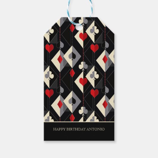 Koffers van speelkaarten in poker. cadeaulabel (Voorkant)