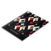 Koffers van speelkaarten in poker. notitieboek (Linkerzijde)