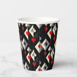 Koffers van speelkaarten in poker. papieren bekers