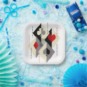 Koffers van speelkaarten in poker. papieren bordje (Feest)