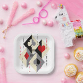 Koffers van speelkaarten in poker. papieren bordje (Feest)