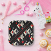 Koffers van speelkaarten in poker. papieren bordje (Feest)