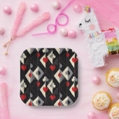 Koffers van speelkaarten in poker. papieren bordje (Feest)