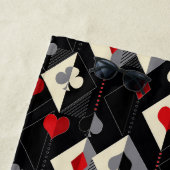 Koffers van speelkaarten in poker. strandlaken (In situ)