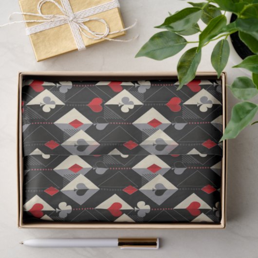 Koffers van speelkaarten in poker. tissuepapier (Geschenk)