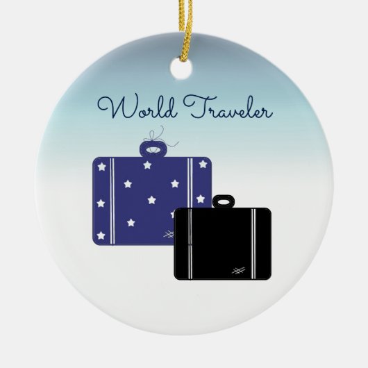 Koffers Wereldreiziger Keramisch Ornament (Voorkant)