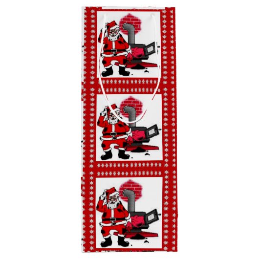  kofferstaart en steenkool Stove Burner Wine Gift  Wijn Cadeautas (Achterkant)