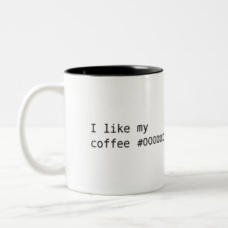 Koffie #000000 tweekleurige koffiemok