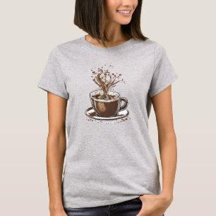 Koffie 2 cafeïne, java, drank, brouwen, espresso t-shirt