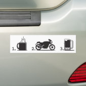koffie , 2 wielen en bier - bumpersticker (Op auto)