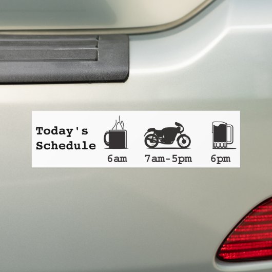 Koffie, 2wheels, & bier - Het Programma van vandaa Bumpersticker (Op auto)