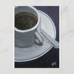 Koffie 5x7 acryl op canvas board, @Kathleen Carr Briefkaart