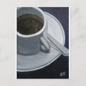 Koffie 5x7 acryl op canvas board, @Kathleen Carr Briefkaart (Voorkant)