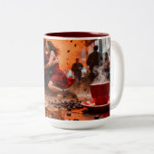 Koffie 7 Liefde Tweekleurige Koffiemok (Voorkant rechts)