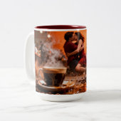 Koffie 7 Liefde Tweekleurige Koffiemok (Voorkant links)