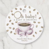 Koffie A baby brouwt Baby shower Bedankjes Labels (Achterkant)