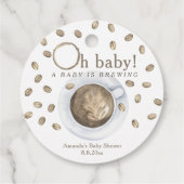 Koffie A baby brouwt Baby shower Bedankjes Labels (Achterkant)