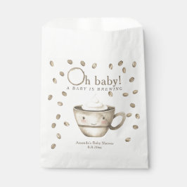 Koffie A baby brouwt Baby shower Bedankzakje