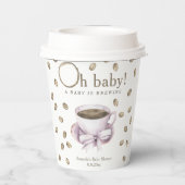 Koffie A baby brouwt Baby shower Papieren Bekers (Achterkant)