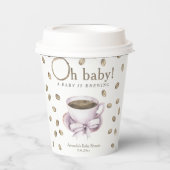 Koffie A baby brouwt Baby shower Papieren Bekers (Voorkant)