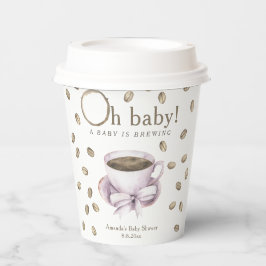 Koffie A baby brouwt Baby shower Papieren Bekers