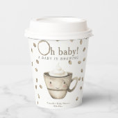 Koffie A baby brouwt Baby shower Papieren Bekers (Voorkant)