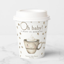 Koffie A baby brouwt Baby shower Papieren Bekers