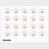Koffie A baby brouwt Baby shower Ronde Sticker (Vel)