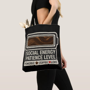 Koffie Aangedreven Sociale Batterij   Grappig Ener Tote Bag